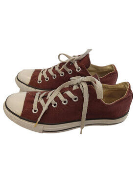Converse Chuck Taylor Womens 9 Maroon Low Top Double Tongue Sneaker Ox Burgundy